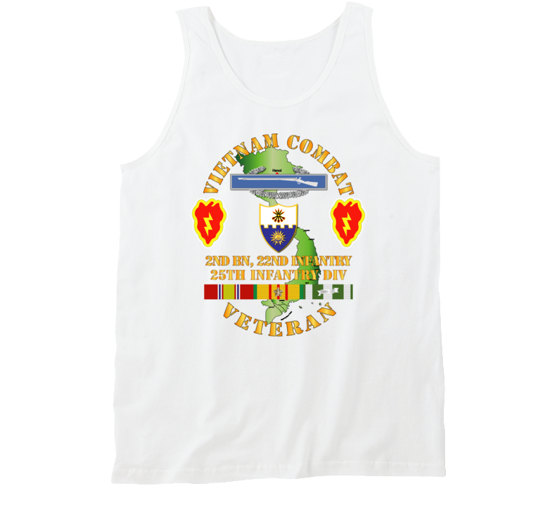 Army - Vietnam Combat Infantry Veteran W 2nd Bn 22nd Inf - 25th Id Tanktop