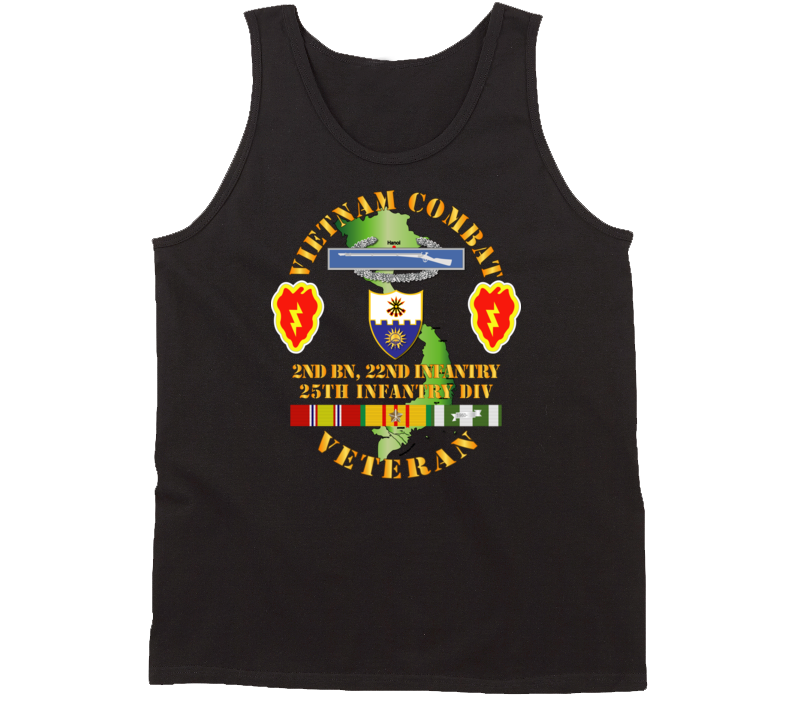 Army - Vietnam Combat Infantry Veteran W 2nd Bn 22nd Inf - 25th Id Tanktop