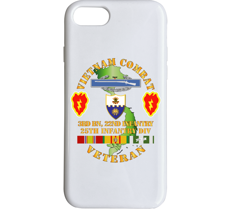 Army - Vietnam Combat Infantry Veteran w 3rd Bn 22nd Inf - 25th ID Phone Case
