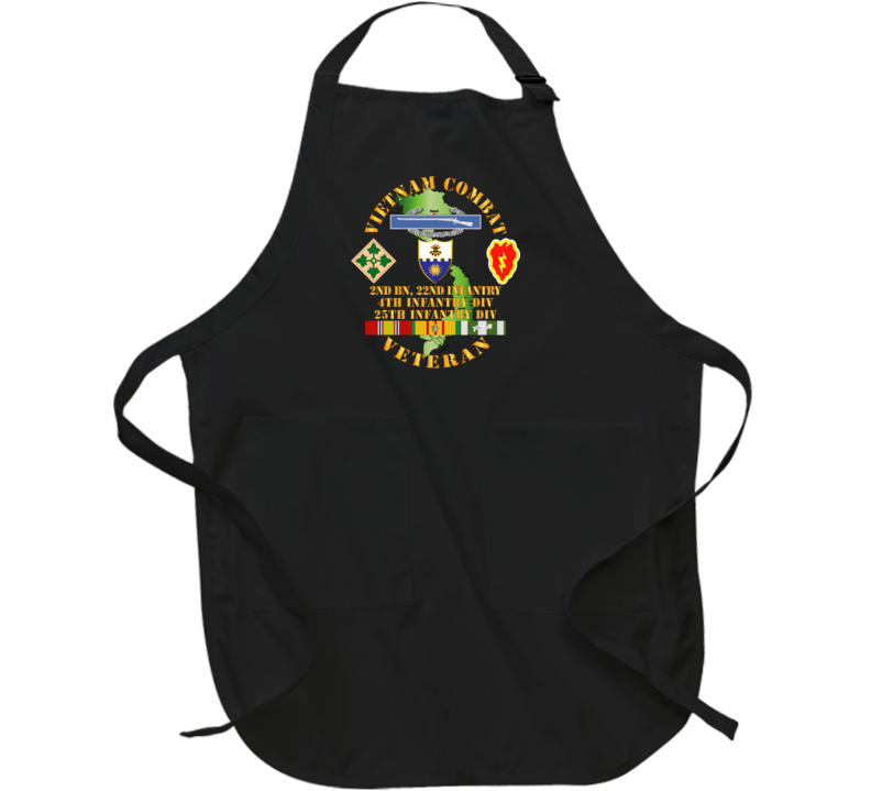 Army - Vietnam Combat Infantry Veteran w 2nd Bn 22nd Inf - 4th and 25th ID Apron