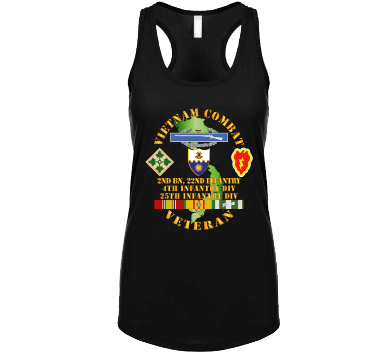 Army - Vietnam Combat Infantry Veteran w 2nd Bn 22nd Inf - 4th and 25th ID Tanktop