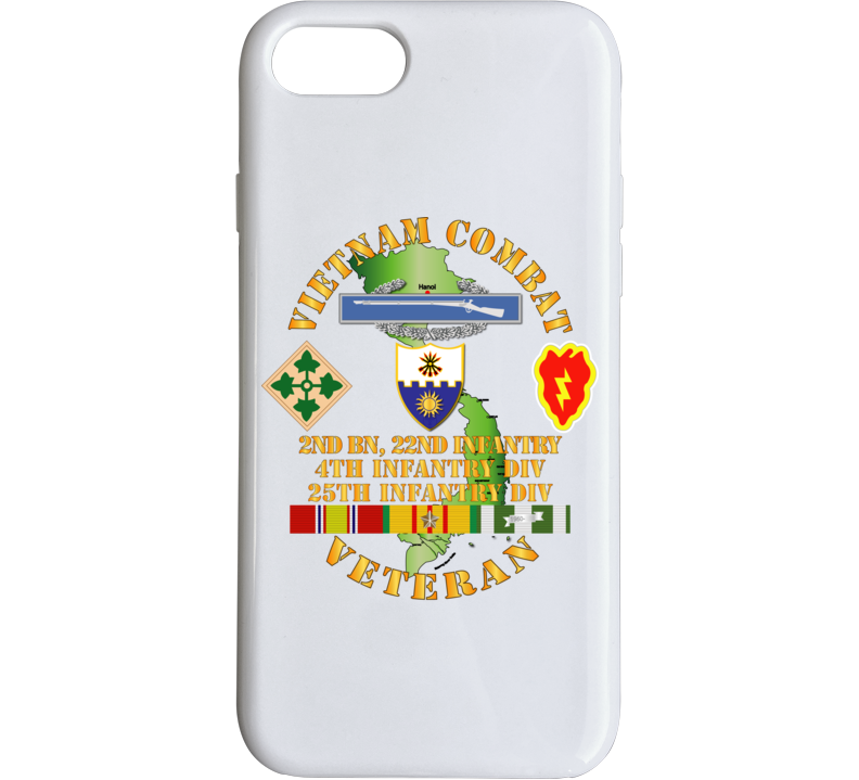 Army - Vietnam Combat Infantry Veteran w 2nd Bn 22nd Inf - 4th and 25th ID Phone Case
