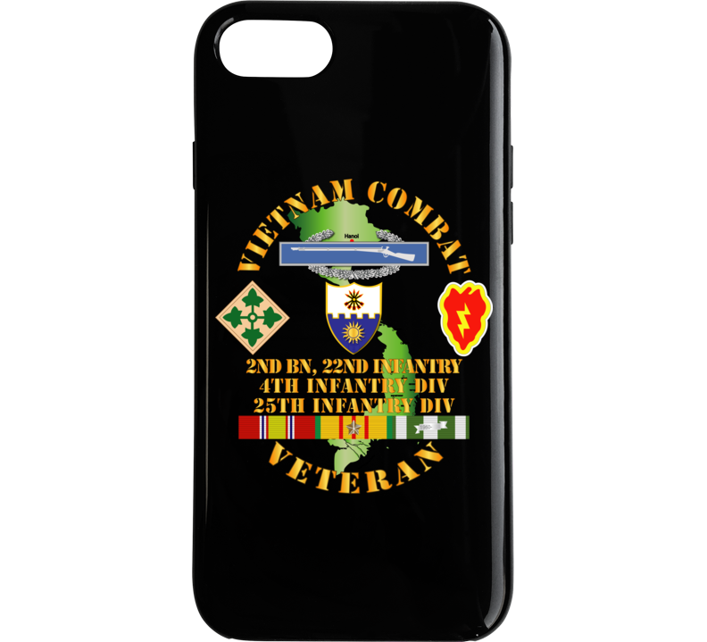 Army - Vietnam Combat Infantry Veteran w 2nd Bn 22nd Inf - 4th and 25th ID Phone Case