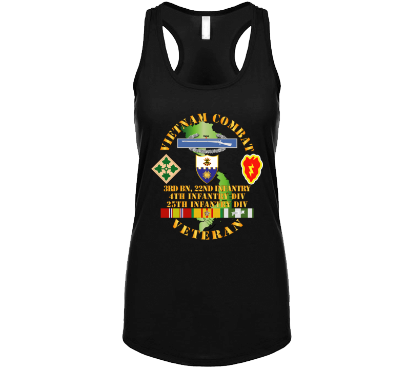 Army - Vietnam Combat Infantry Veteran W 3rd Bn 22nd Inf - 4th And 25th Id Tanktop