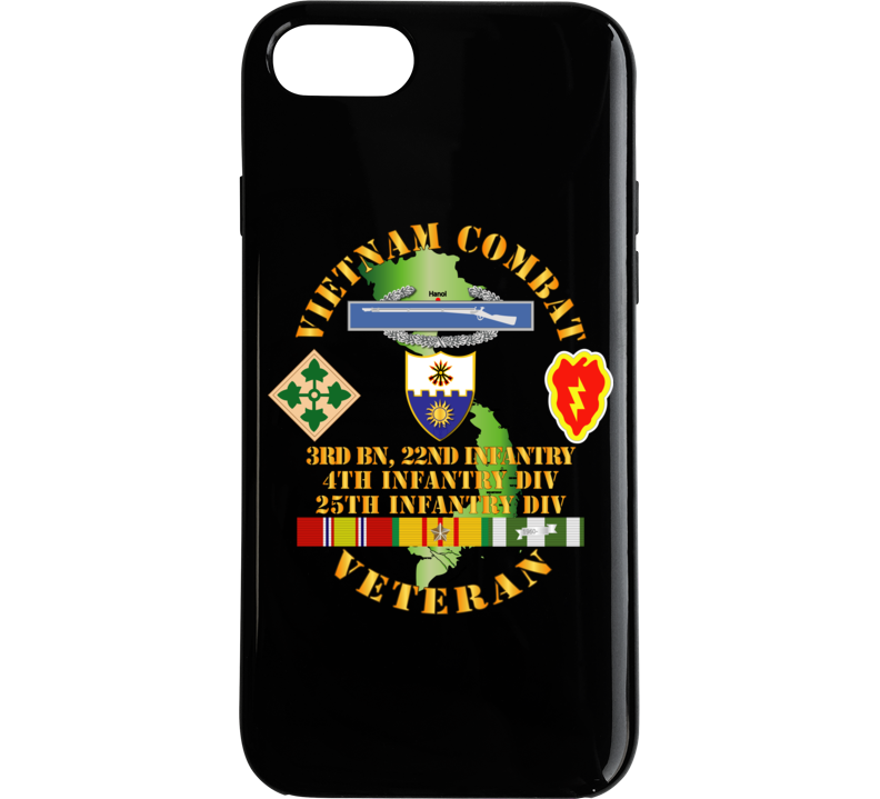 Army - Vietnam Combat Infantry Veteran W 3rd Bn 22nd Inf - 4th And 25th Id Phone Case