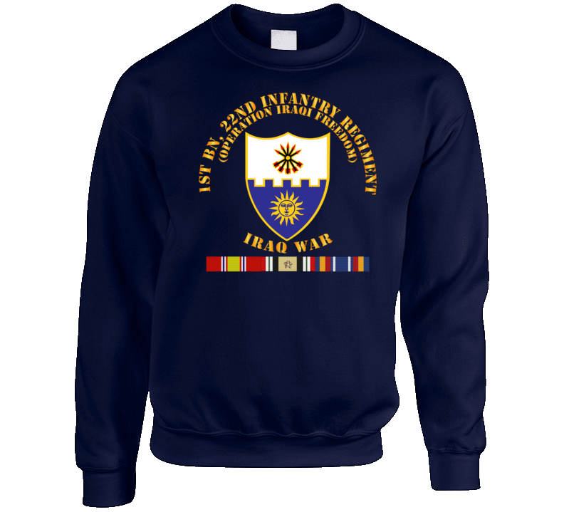 Army - 1st Bn 22nd Infantry - Oif1 - W Iraq Svc Crewneck Sweatshirt