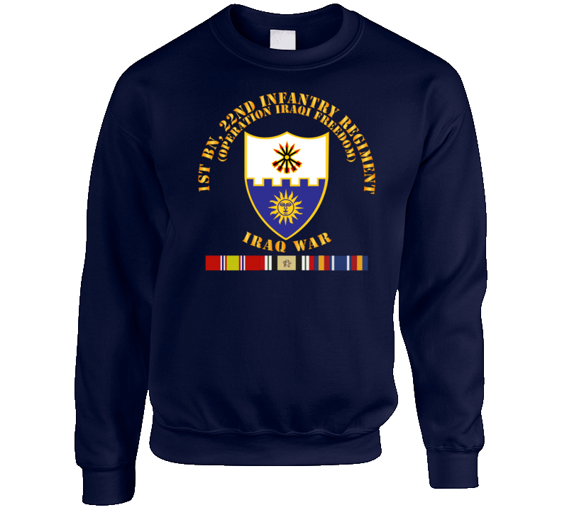 Army - 1st Bn 22nd Infantry - Oif1 - W Iraq Svc Sweatshirt Crewneck Sweatshirt