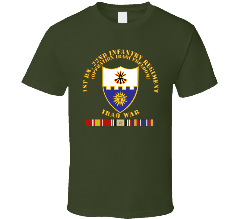 Army - 1st Bn 22nd Infantry - Oif1 - W Iraq Svc T Shirt