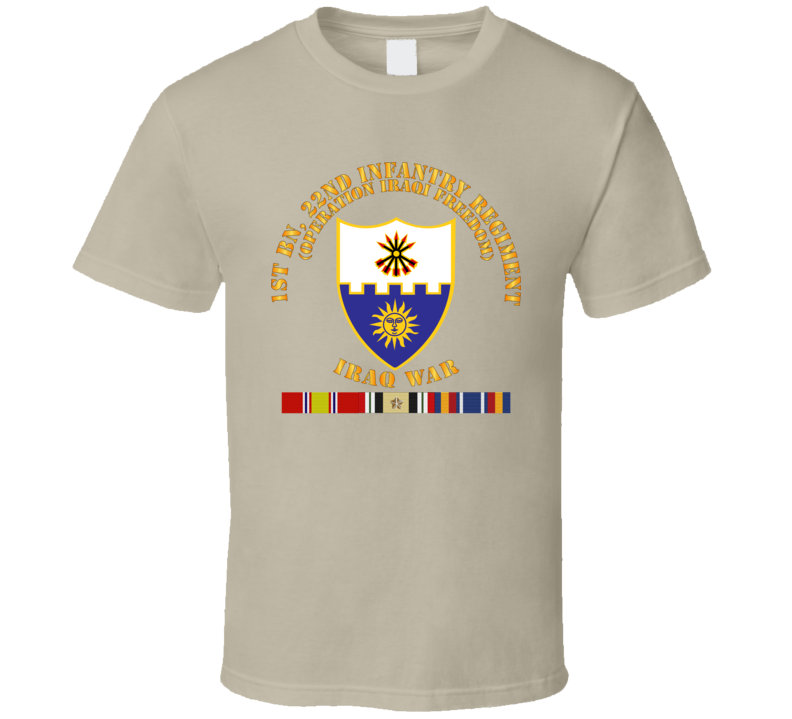 Army - 1st Bn 22nd Infantry - Oif1 - W Iraq Svc T Shirt