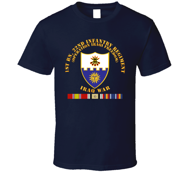 Army - 1st Bn 22nd Infantry - Oif1 - W Iraq Svc T Shirt