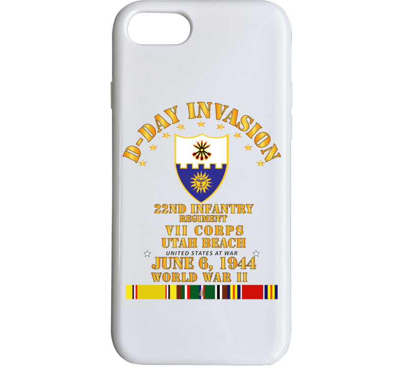 Army - 22nd Infantry Regt - Vii Corps - D Day W Svc Phone Case