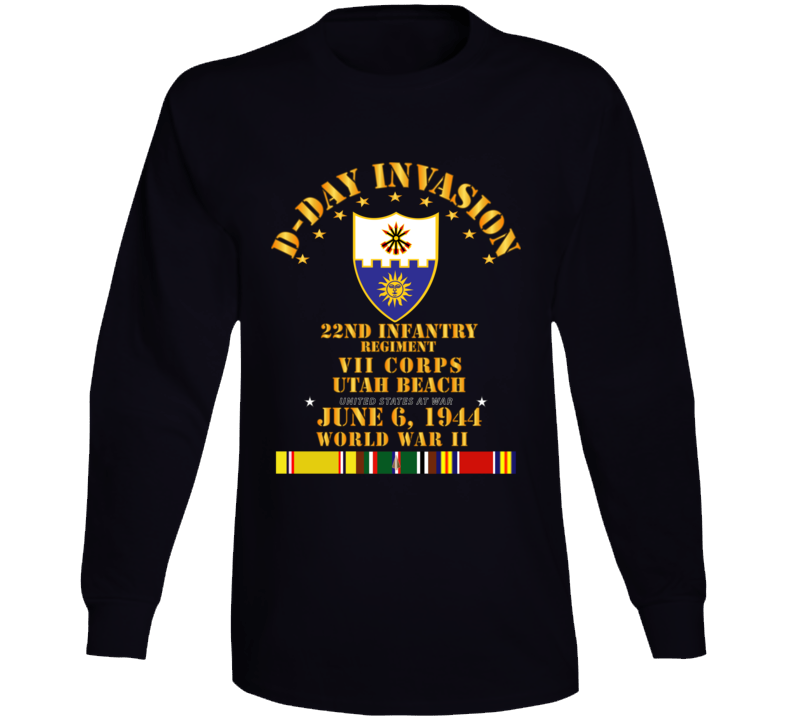 Army - 22nd Infantry Regt - Vii Corps - D Day W Svc Long Sleeve