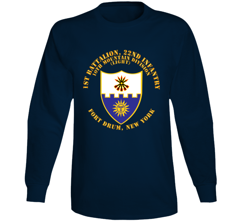 Army - 1st Bn 22nd Infantry - 10th Mtn Div - Ft Drum Ny Long Sleeve