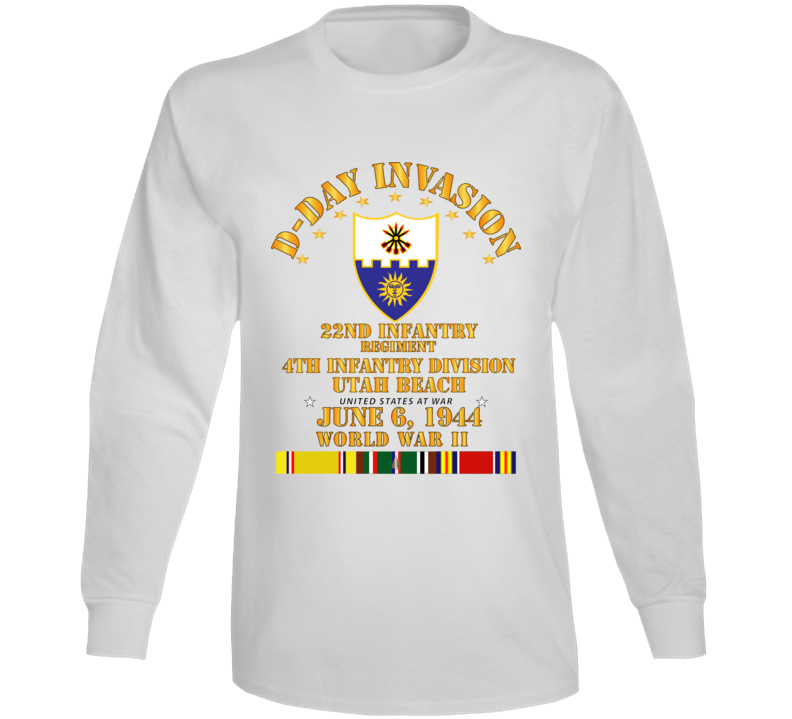 Army - 22nd Infantry Regt - 4th Id - D Day W Svc Long Sleeve