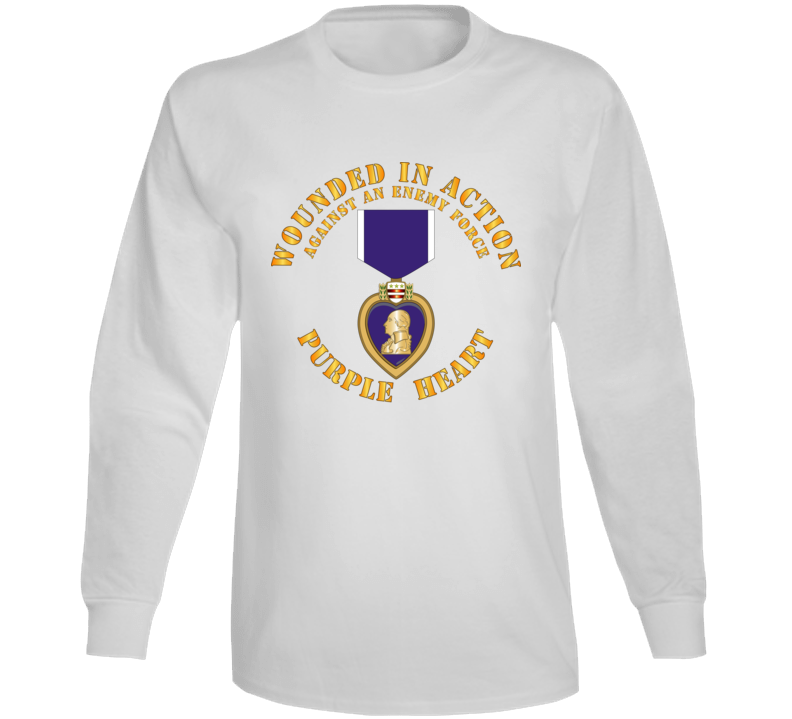 Wounded In Action - Purple Heart V1 Long Sleeve