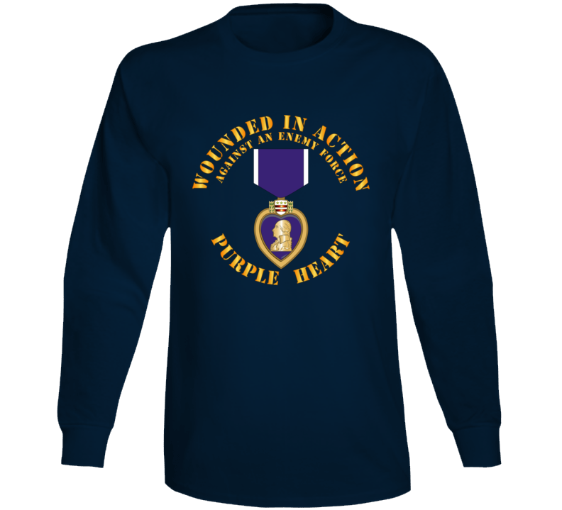 Wounded In Action - Purple Heart V1 Long Sleeve