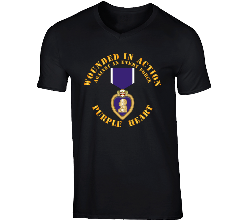 Wounded In Action - Purple Heart V1 T Shirt