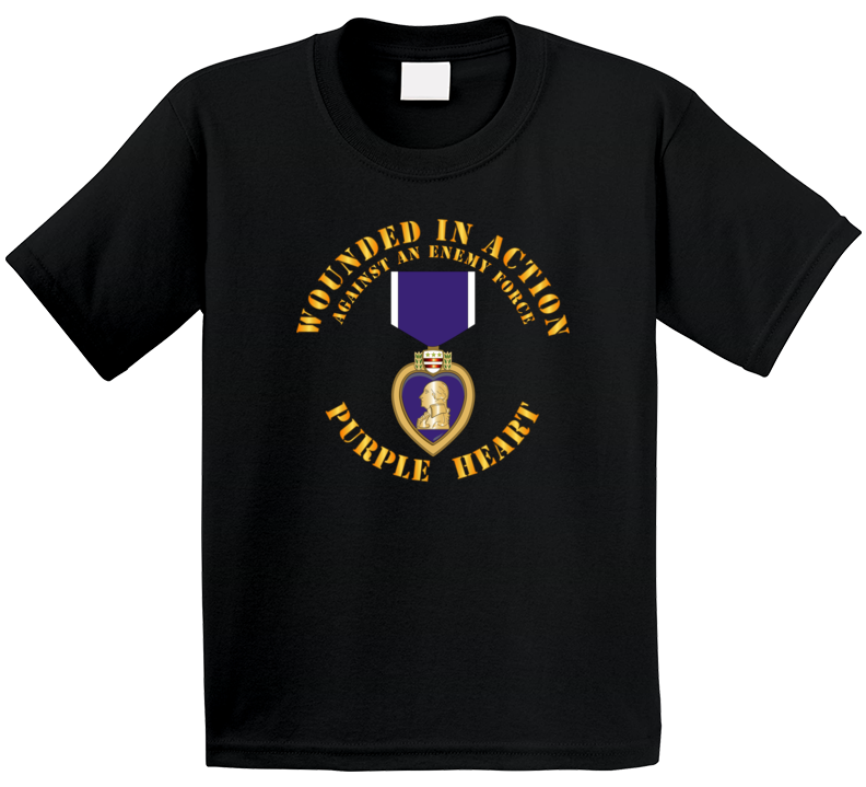 Wounded In Action - Purple Heart V1 T Shirt