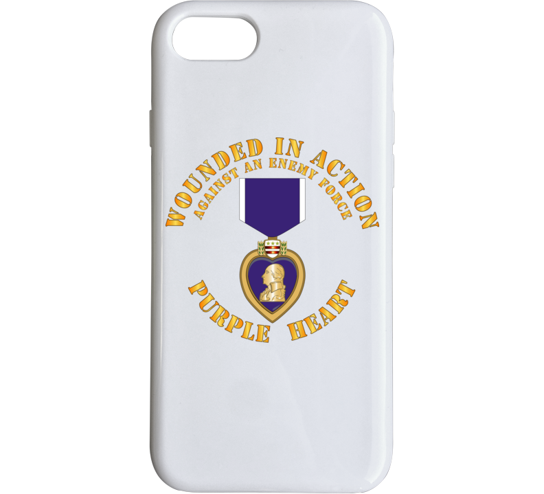 Wounded In Action - Purple Heart V1 Phone Case