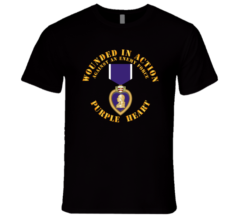 Wounded In Action - Purple Heart V1 T Shirt