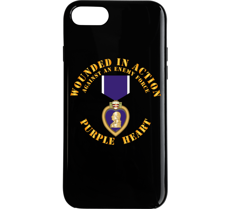 Wounded In Action - Purple Heart V1 Phone Case