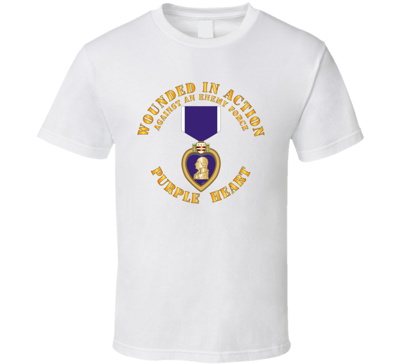 Wounded In Action - Purple Heart V1 T Shirt