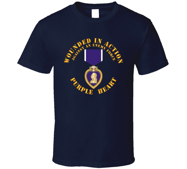 Wounded In Action - Purple Heart V1 T Shirt