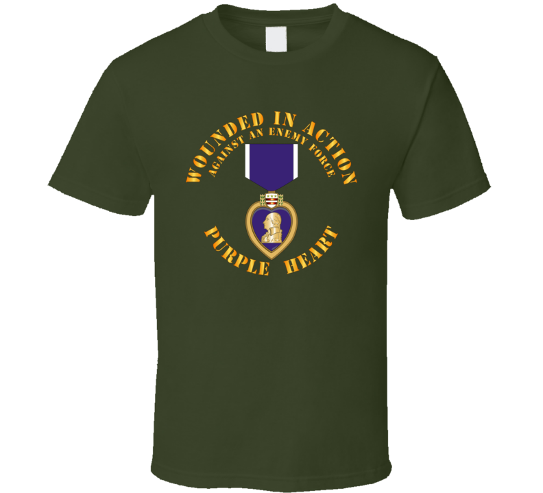 Wounded In Action - Purple Heart V1 T Shirt