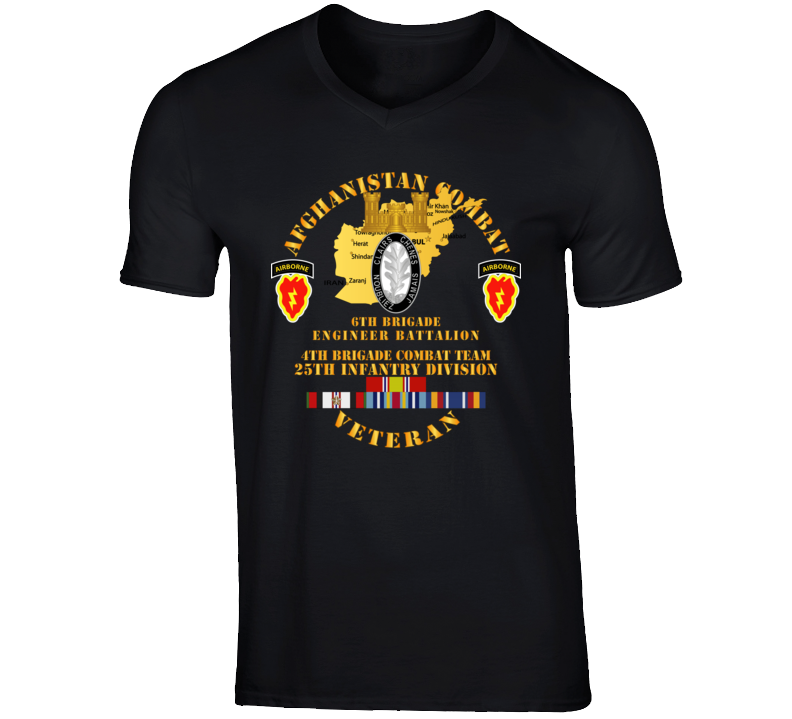 Army - Afghanistan - Vet - 6th Bde Eng Bn - 4th Bct 25th Id W Afghan Svc T Shirt