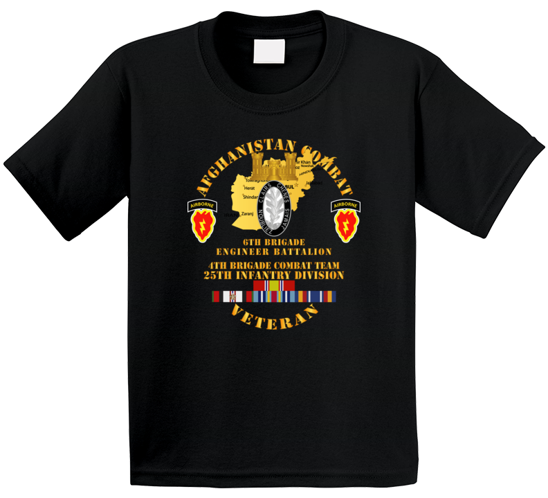 Army - Afghanistan - Vet - 6th Bde Eng Bn - 4th Bct 25th Id W Afghan Svc T Shirt