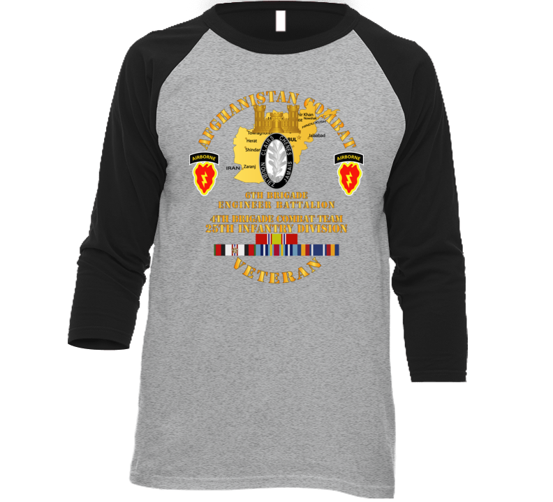 Army - Afghanistan - Vet - 6th Bde Eng Bn - 4th Bct 25th Id W Afghan Svc T Shirt