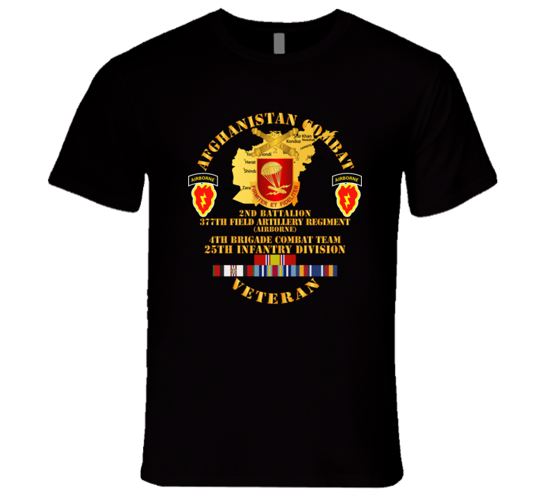 Army - Afghanistan - Vet - 2nd Bn 377th Arty - 4th Bct 25th Id W Afghan Svc T Shirt
