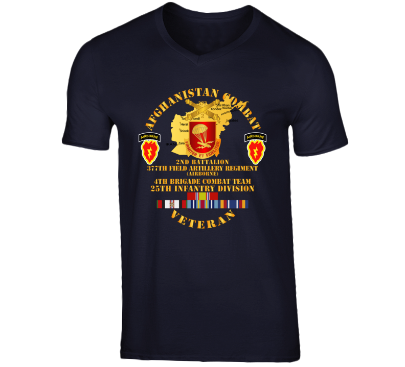 Army - Afghanistan - Vet - 2nd Bn 377th Arty - 4th Bct 25th Id W Afghan Svc T Shirt