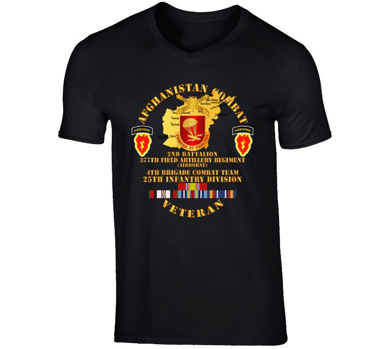 Army - Afghanistan - Vet - 2nd Bn 377th Arty - 4th Bct 25th Id W Afghan Svc T Shirt