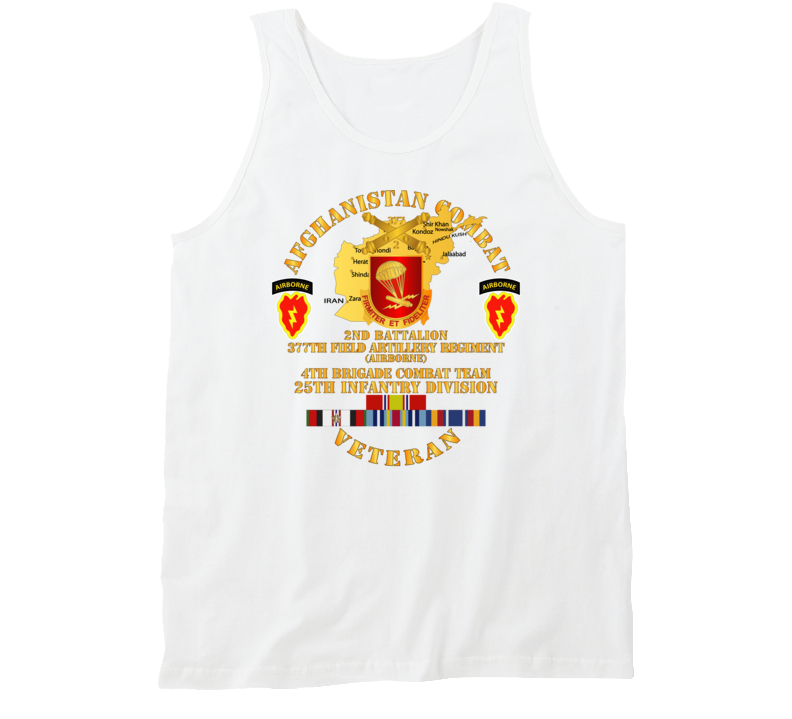 Army - Afghanistan - Vet - 2nd Bn 377th Arty - 4th Bct 25th Id W Afghan Svc Tanktop