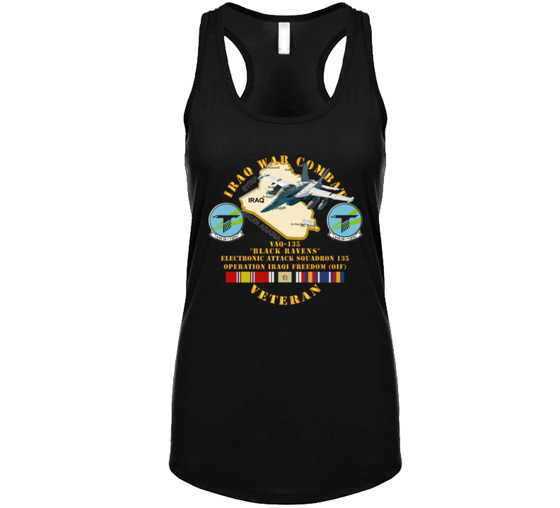 Navy - Iraq War Vet -vaq135 W Ea-18g Growler W Iraq Svc Tanktop