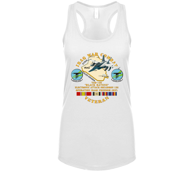 Navy - Iraq War Vet -vaq135 W Ea-18g Growler W Iraq Svc Tanktop