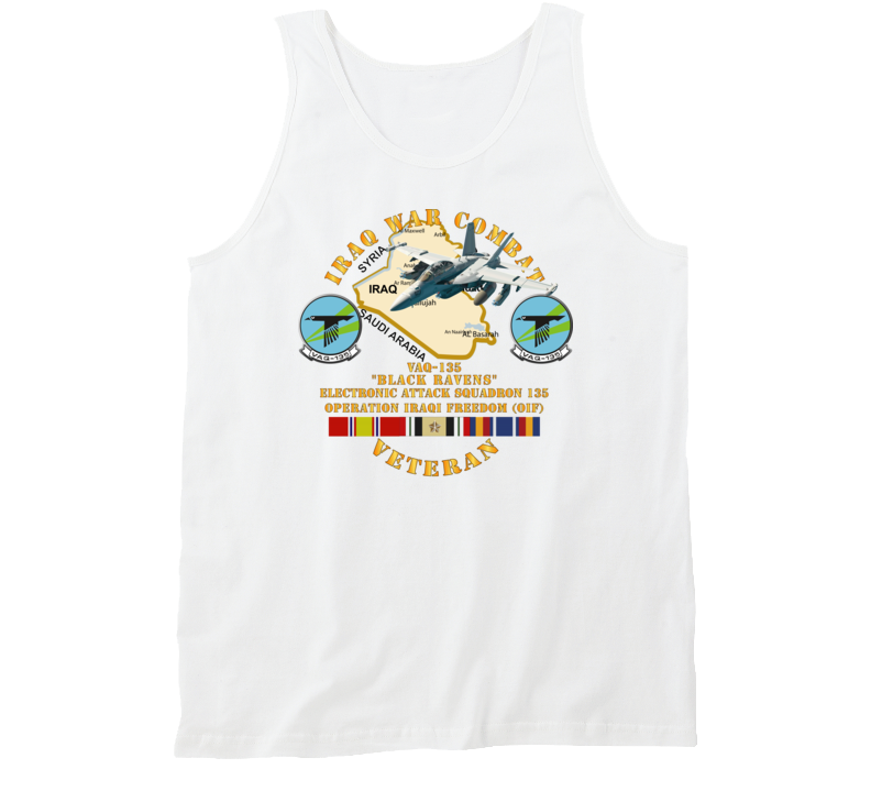 Navy - Iraq War Vet -vaq135 W Ea-18g Growler W Iraq Svc Tanktop