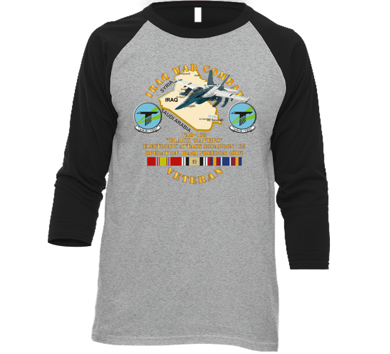 Navy - Iraq War Vet -vaq135 W Ea-18g Growler W Iraq Svc T Shirt