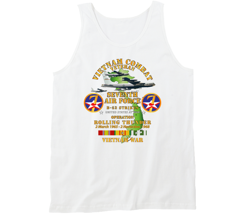 Usaf - Seventh Air Force - Operation Rolling Thunder W Vn Svc Tanktop