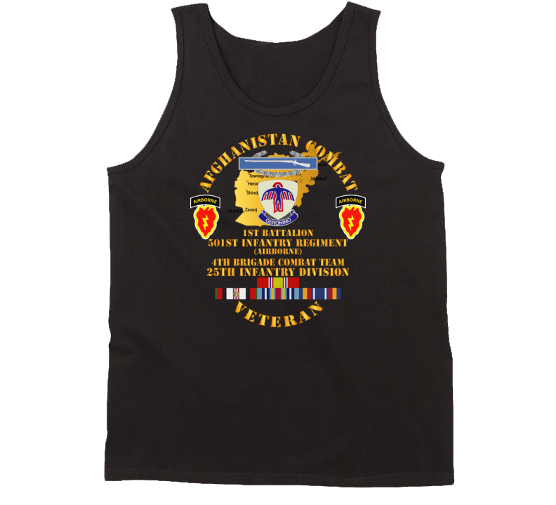 Army - Afghanistan - Vet - 1st Bn 501st -4th Bct 25th Id W Afghan Svc Tanktop