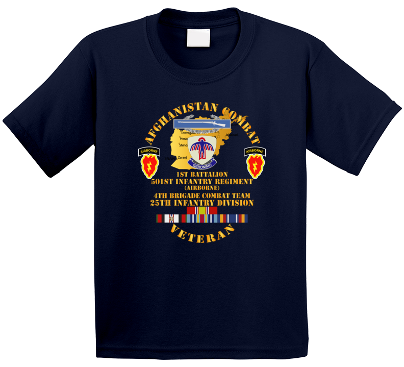 Army - Afghanistan - Vet - 1st Bn 501st -4th Bct 25th Id W Afghan Svc T Shirt