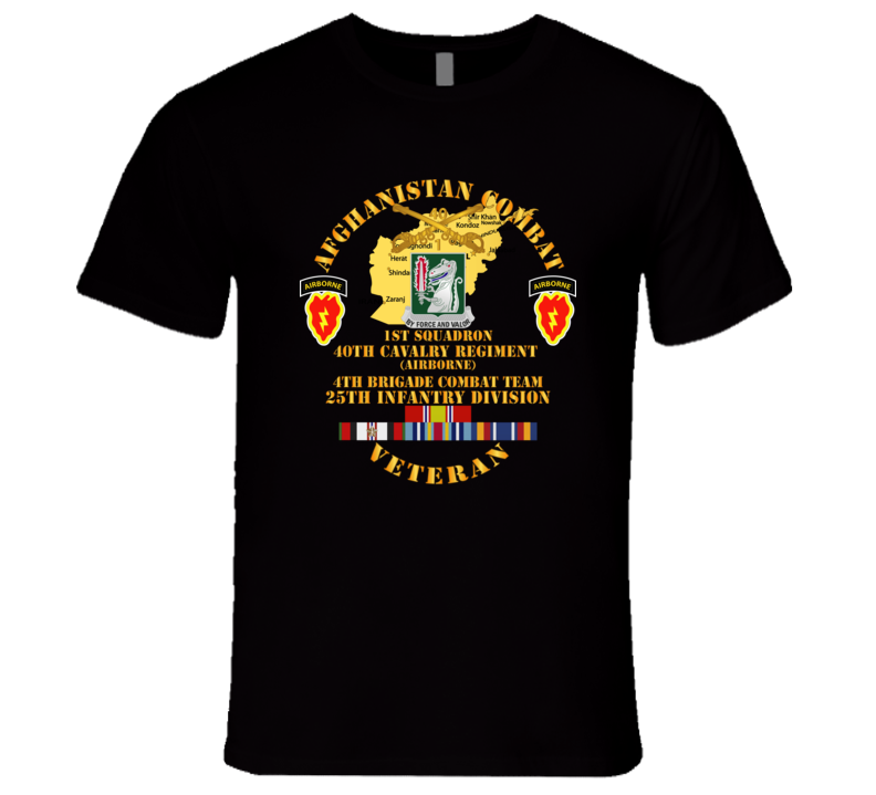 Army - Afghanistan - Vet - 1st Sqdrn 40th Cav - 4th Bct 25th Id W Afghan Svc T Shirt