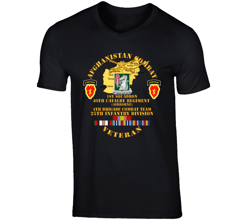 Army - Afghanistan - Vet - 1st Sqdrn 40th Cav - 4th Bct 25th Id W Afghan Svc T Shirt