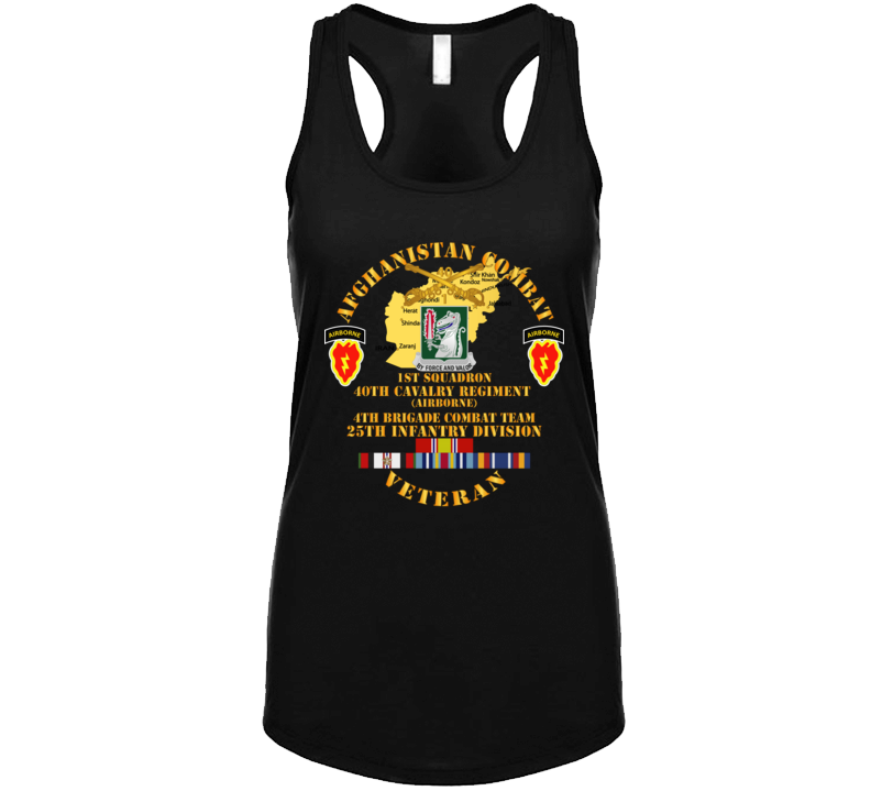 Army - Afghanistan - Vet - 1st Sqdrn 40th Cav - 4th Bct 25th Id W Afghan Svc Tanktop