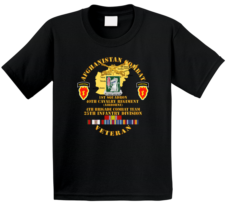 Army - Afghanistan - Vet - 1st Sqdrn 40th Cav - 4th Bct 25th Id W Afghan Svc T Shirt