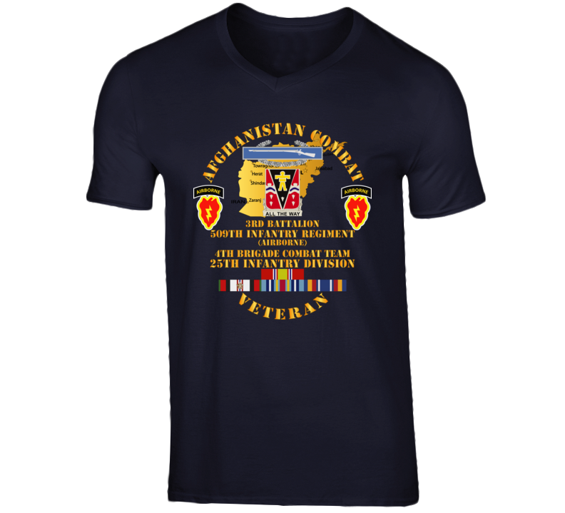 Army - Afghanistan - Vet - 3rd Bn 509th In - 4th Bct 25th Id W Afghan Svc T Shirt