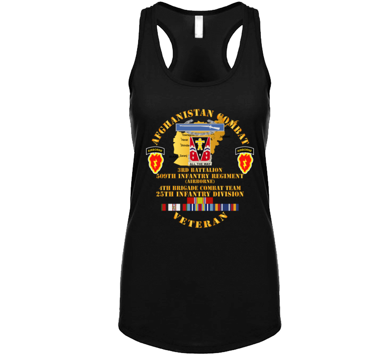Army - Afghanistan - Vet - 3rd Bn 509th In - 4th Bct 25th Id W Afghan Svc Tanktop