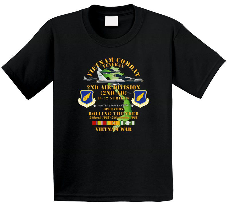 Usaf - 2nd Air Division - Operation Rolling Thunder W Vn Svc T Shirt