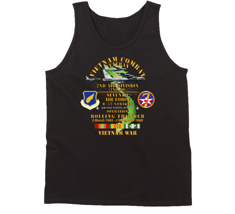 Usaf - 2nd Air Division - 7th Air Force - Operation Rolling Thunder W Vn Svc Tanktop